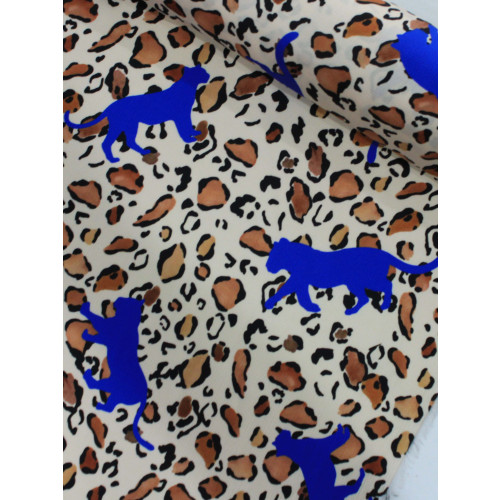 Tecido Crepe Bubble Italiano Animal Print e Onça