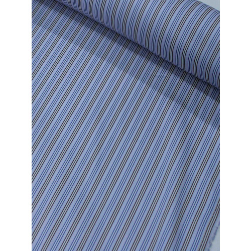 Tecido Tricoline Italiano Micro Listras Azul