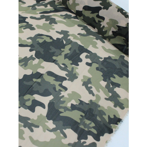 Tecido Crepe Chiffon Italiano Camuflado Verde