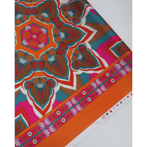 Tecido Crepe Silk Italiano Estampa Lenço Boho Chique Colorido