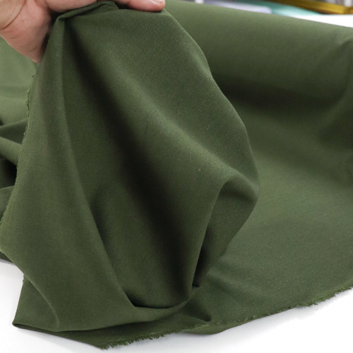 Tecido Linho Misto Rústico Verde Militar - Peça com 30 METROS