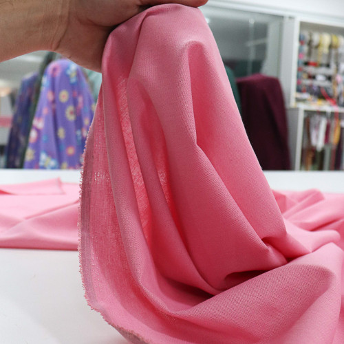 Tecido Linho Misto Rústico Rosa Claro - Peça com 30 METROS