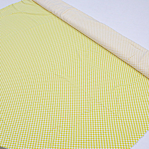 Tecido Viscose Xadrez Diagonal Amarelo e Branco