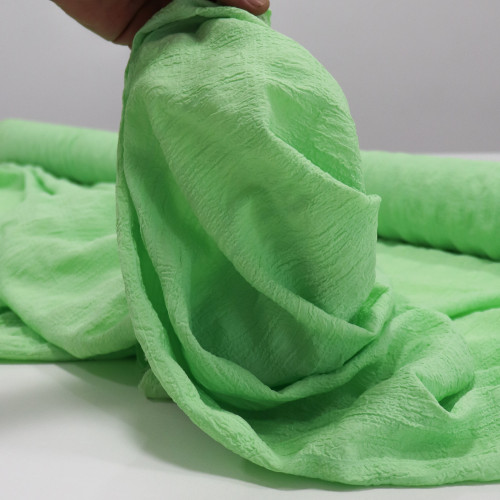 Tecido Crepe Bubble com Elastano Xadrez Texturizado Verde Neon