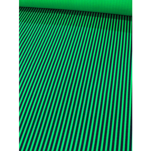 Tecido Linho Misto de Algodão Listras Verde Bandeira e Preto