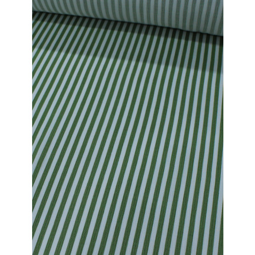 Tecido Viscose Mista Casca de Arvore Listra Verde Oliva e Branco