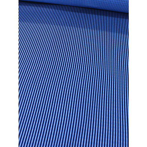 Tecido Viscose Mista Maquinetada Micro Listras Azul Marinho e Azul