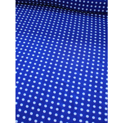 Tecido Viscose Poá Branco e Azul