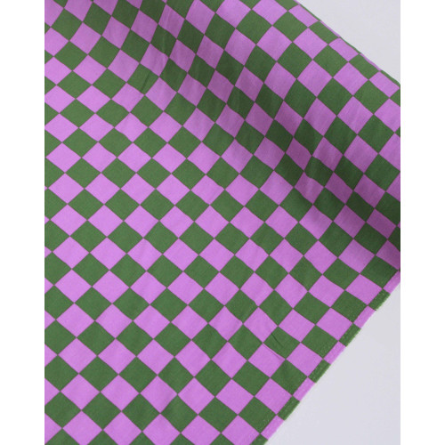 Tecido Viscose Xadrez Regular Verde e Rosa