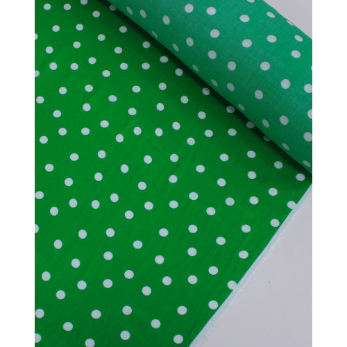 Tecido Viscose Poá Irrergular Branco e Verde