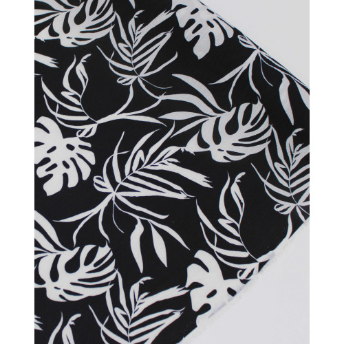 Tecido Crepe Bubble Costela de Adão Branco e Preto