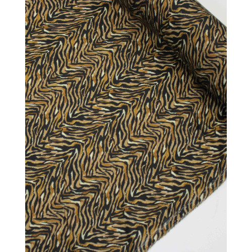Tecido Viscose Italiano Animal Print Caramelo, Preto e Bege