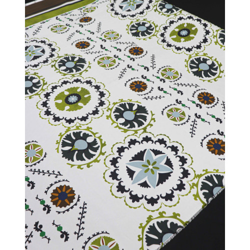 Tecido Crepe Silk Italiano Macro Mandalas Tons Frios