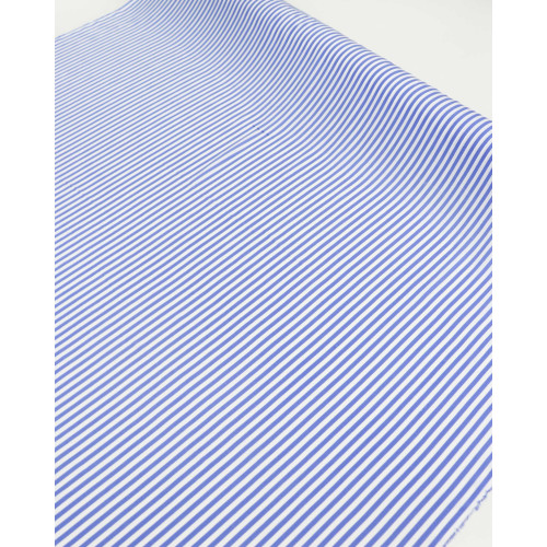 Tecido Viscose Listrada Branco e Azul