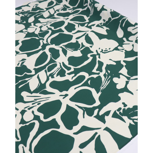 Tecido Crepe de Koshibo Italiano Macro Pintura Abstrata Verde e Creme