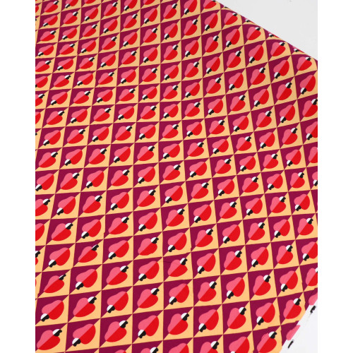 Tecido Viscose Caju em Mosaico Tons Quentes