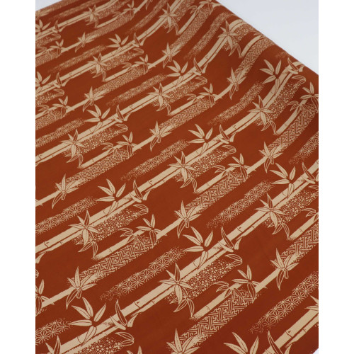 Tecido Viscose Bambuzal Bege e Terracota