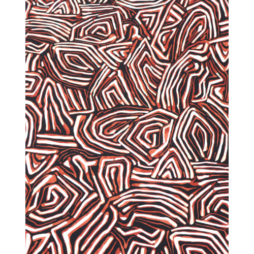 Tecido Viscose Estampa Étnica Terracota e Preto