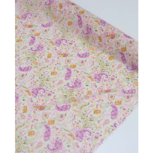 Tecido Crepe Chiffon Cashmere Tons Pastéis