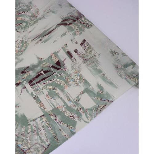 Tecido Crepe Chiffon Italiano Estampa Geográfica Abstrata