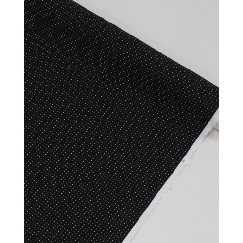 Tecido Tricoline Italiano Micro Poá Branco e Preto 