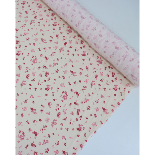 Tecido Viscose Premium Liberty Vermelho e Pêssego