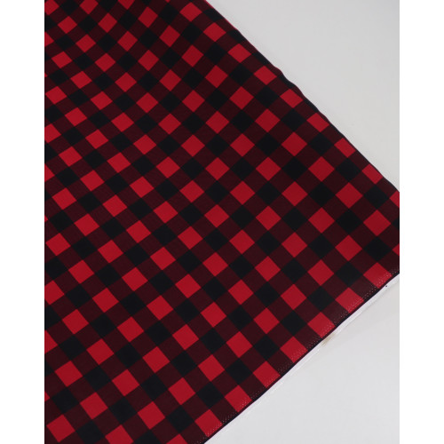 Tecido Viscose Quadriculado Preto e Vermelho
