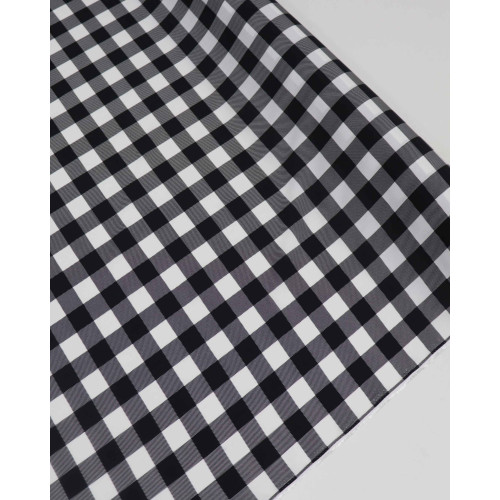 Tevido Viscose Quadriculado Preto e Branco