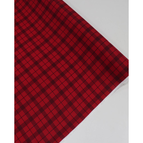 Tecido Viscose Xadrez Preto e Vermelho
