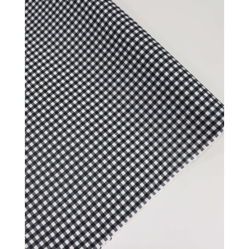 Tecido Viscose Micro Quadriculado Branco e Preto