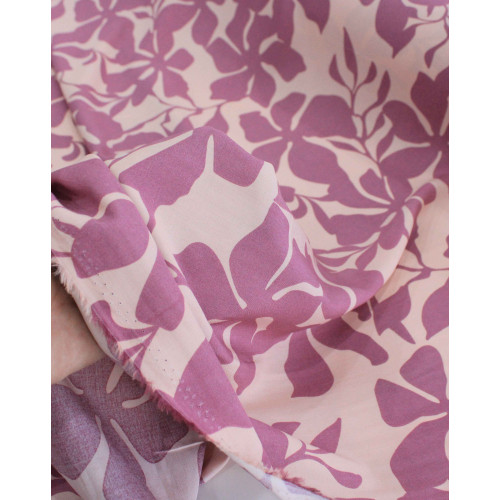 Tecido Viscose Floral Tons de Rosa