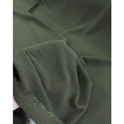 Tecido Crepe Bubble com Elastano Verde Militar