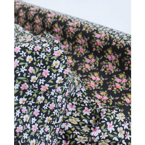 Tecido Cambraia de Algodão Micro Floral Barrado
