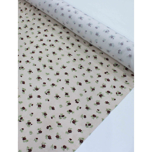 Tecido Viscose Premium Micro Poá e Floral Tons de Rosa
