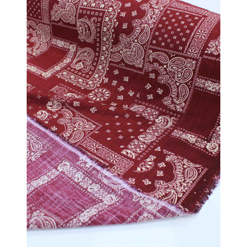 Tecido Viscose Texturizada Recortes em Cashmere Marsala