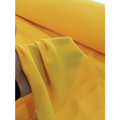 Tecido Crepe Bubble com Elastano Amarelo Gema