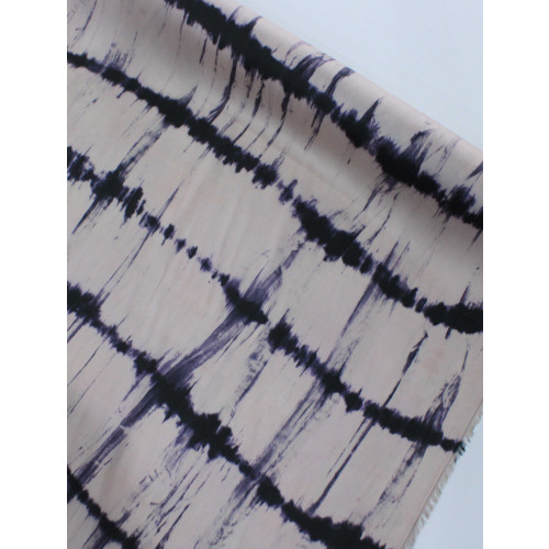 Tecido Crepe Silk Italiano Tie Dye Rosé e Roxo