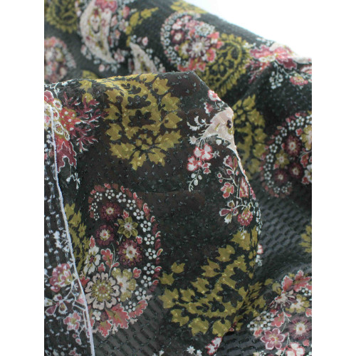 Tecido Crepe Chiffon Italiano Maquinetado Cashmere Tons de Rosa
