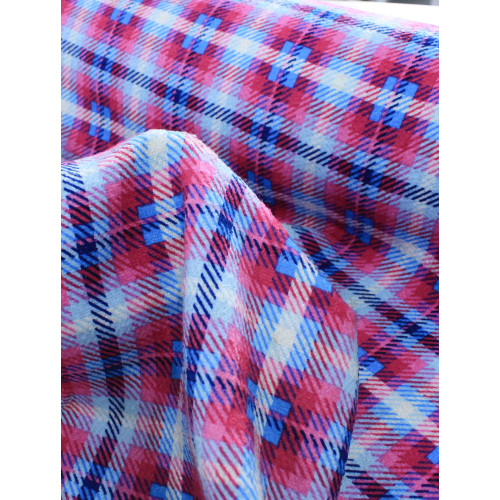 Tecido Tweed Italiano Xadrez Rosa e Azul