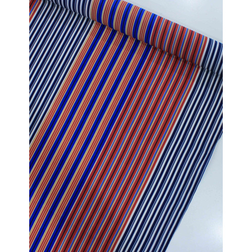 Tecido Crepe Chiffon Italiano Macro Listras Coloridas