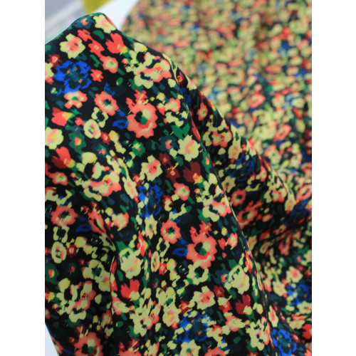 Tecido Crepe Italiano Micro Floral Colorido