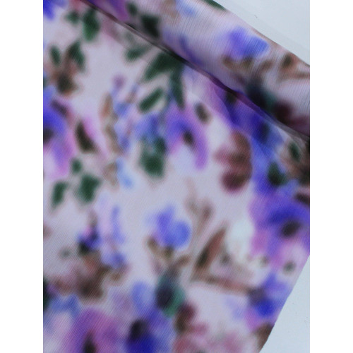 Tecido Crepe Chiffon Italiano Manchas Roxo e Rosa