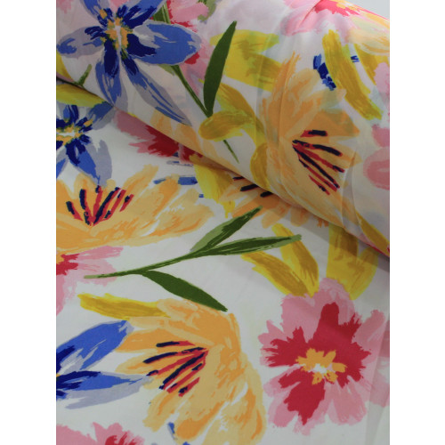 Tecido Crepe GGT Flores Coloridas