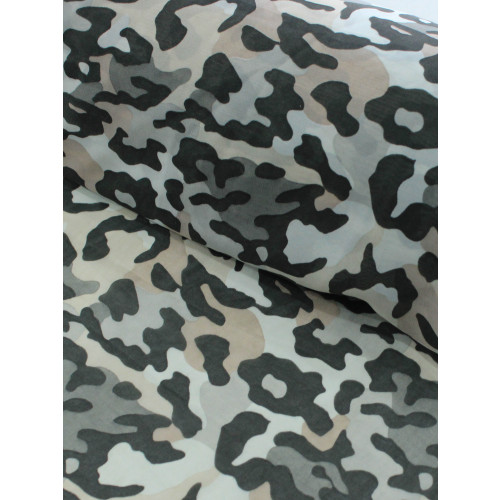 Tecido Crepe Chiffon Camuflado Tons de Verde