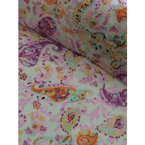 Tecido Crepe Chiffon Cashmere Tons Claros