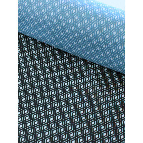 Tecido Crepe GGT Micro Losangos Preto e Branco