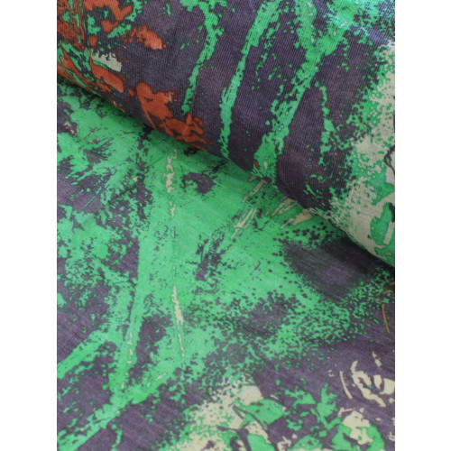 Tecido Crepe Chiffon Paisagens Abstratas Verde