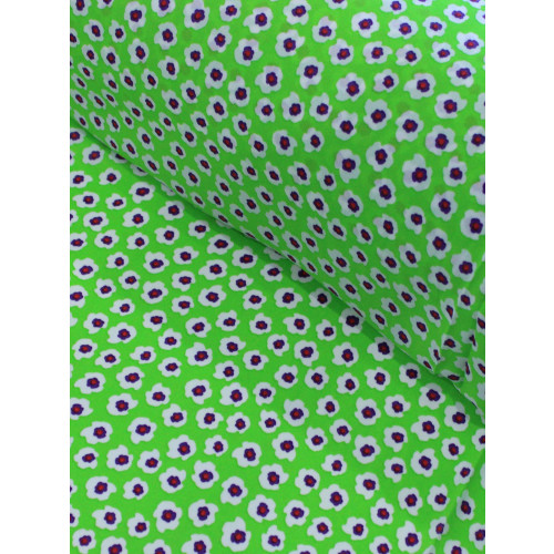 Tecido Crepe GGT Micro Floral Verde e Branco