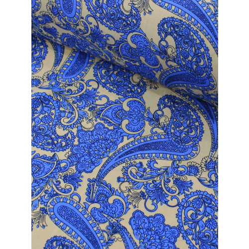 Tecido Viscose Macro Cashmere Azul e Bege