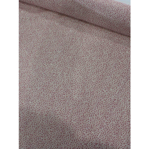 Tecido Linho Micro Simbolos Branco e Framboesa